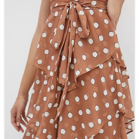 NWT ANTHROPOLOGIE X HUTCH Sz M POLKA DOT WRAP TIERED MAXI DRESS - Picture 3 of 3
